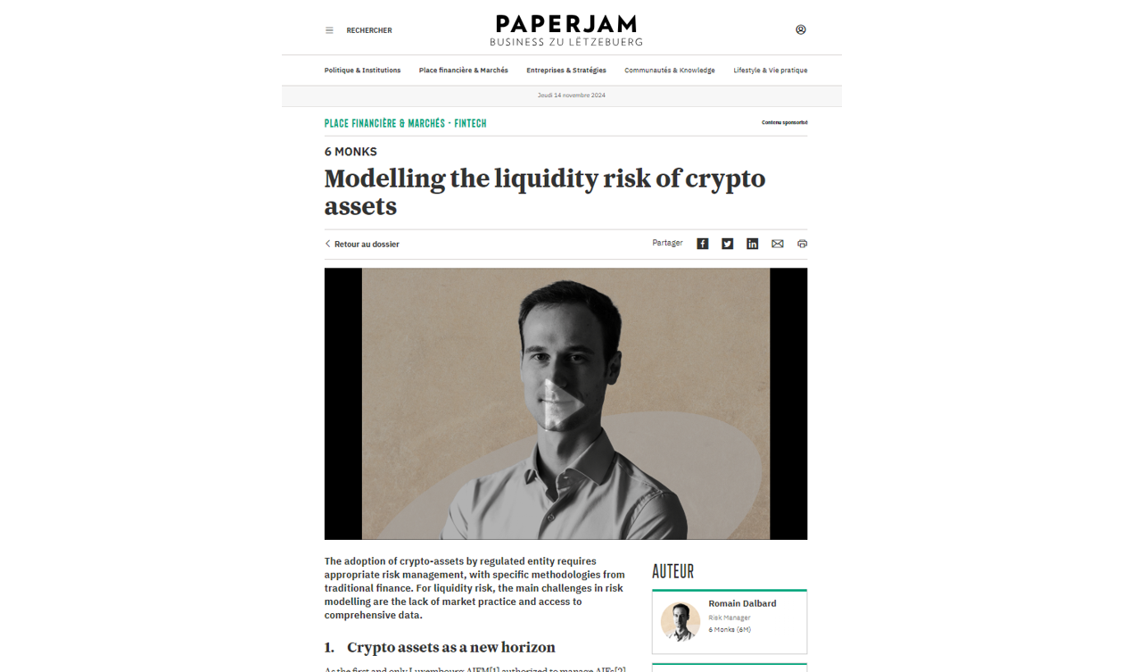Paperjam – Modelling the liquidity risk of crypto assets